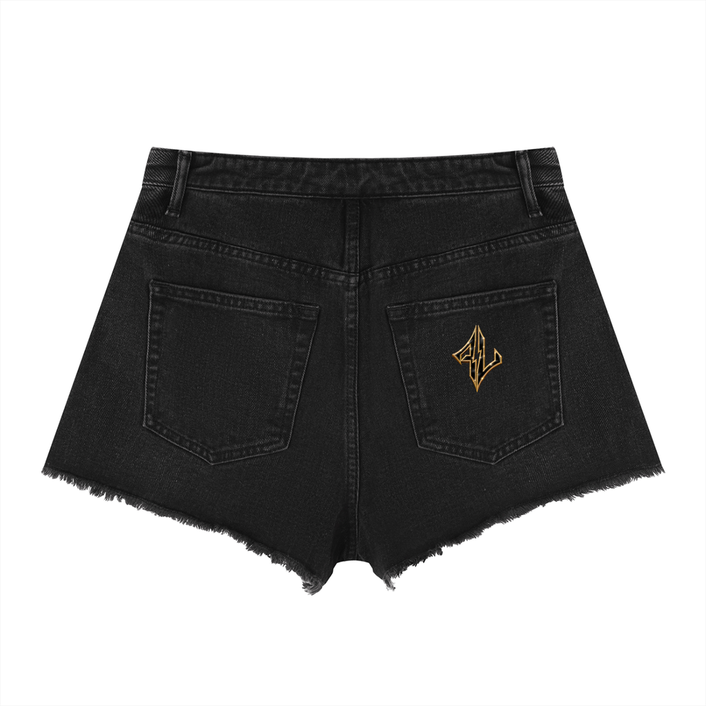FASTLIFE Women’s Vintage Wash High Rise Denim Shorts