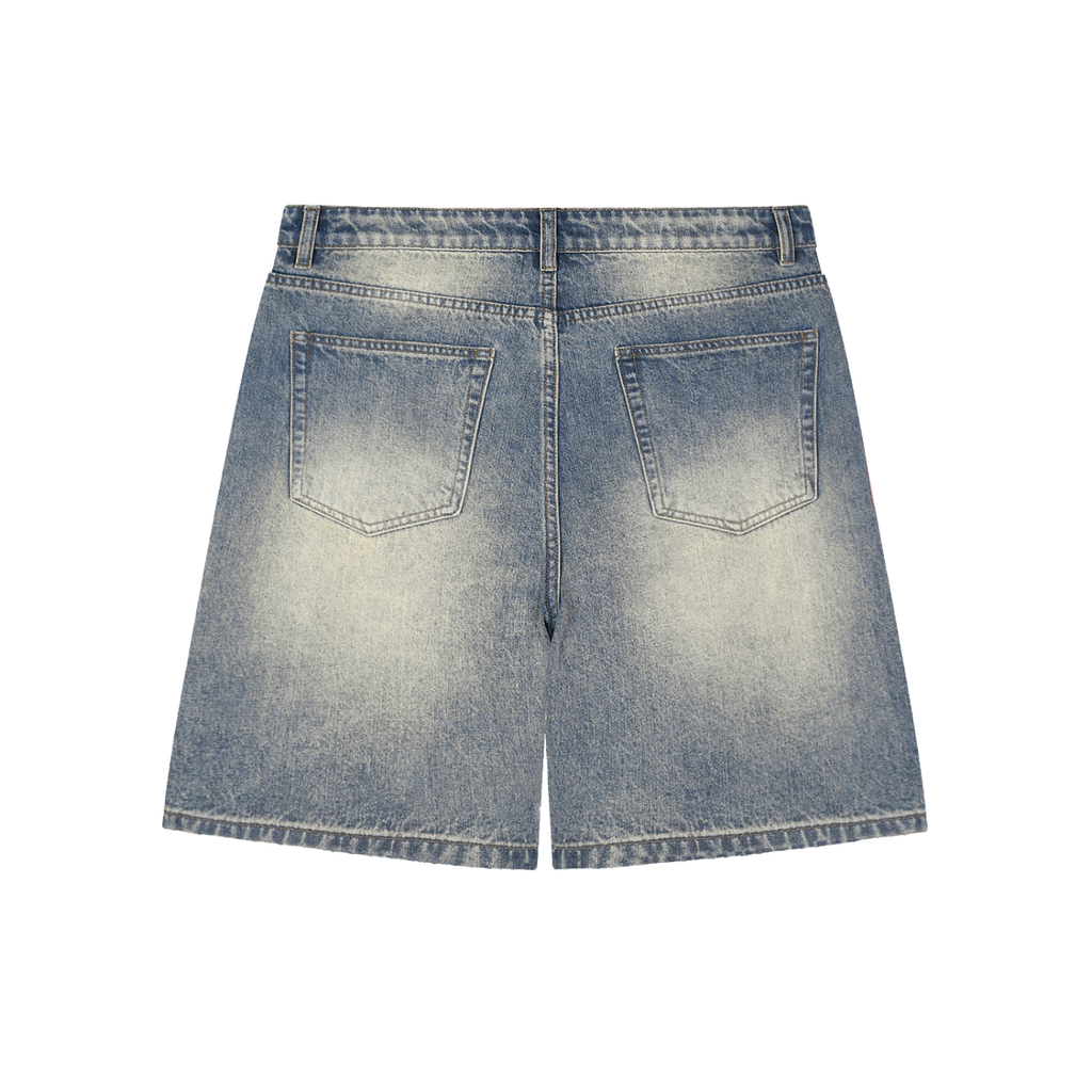 MFG or Nothin Faded Distressed Baggy Denim Shorts