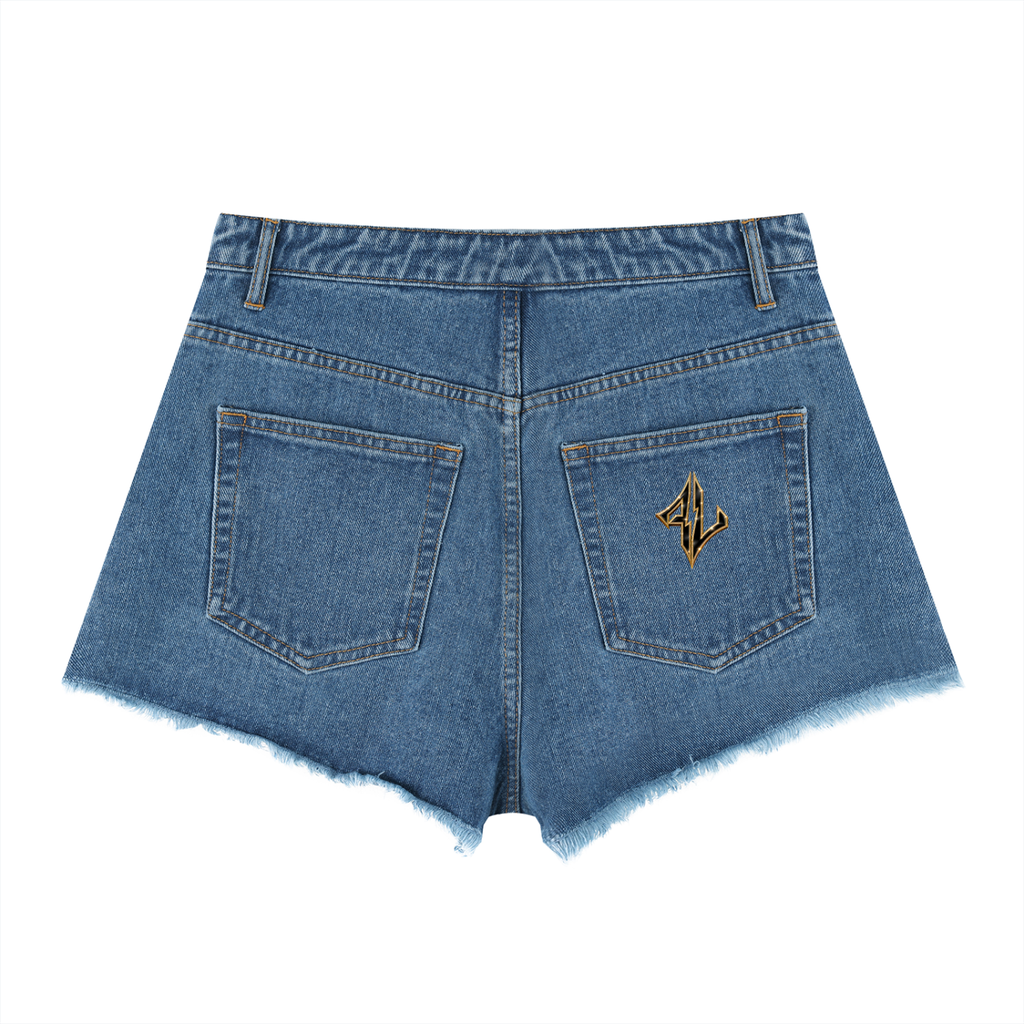 FASTLIFE Women’s Vintage Wash High Rise Denim Shorts