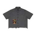 FASTLIFE  HOF Distressed Plaid Boxy Shirt
