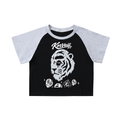 Women’s KorVeiii Color-Blocked Raglan Sleeve Crop Top