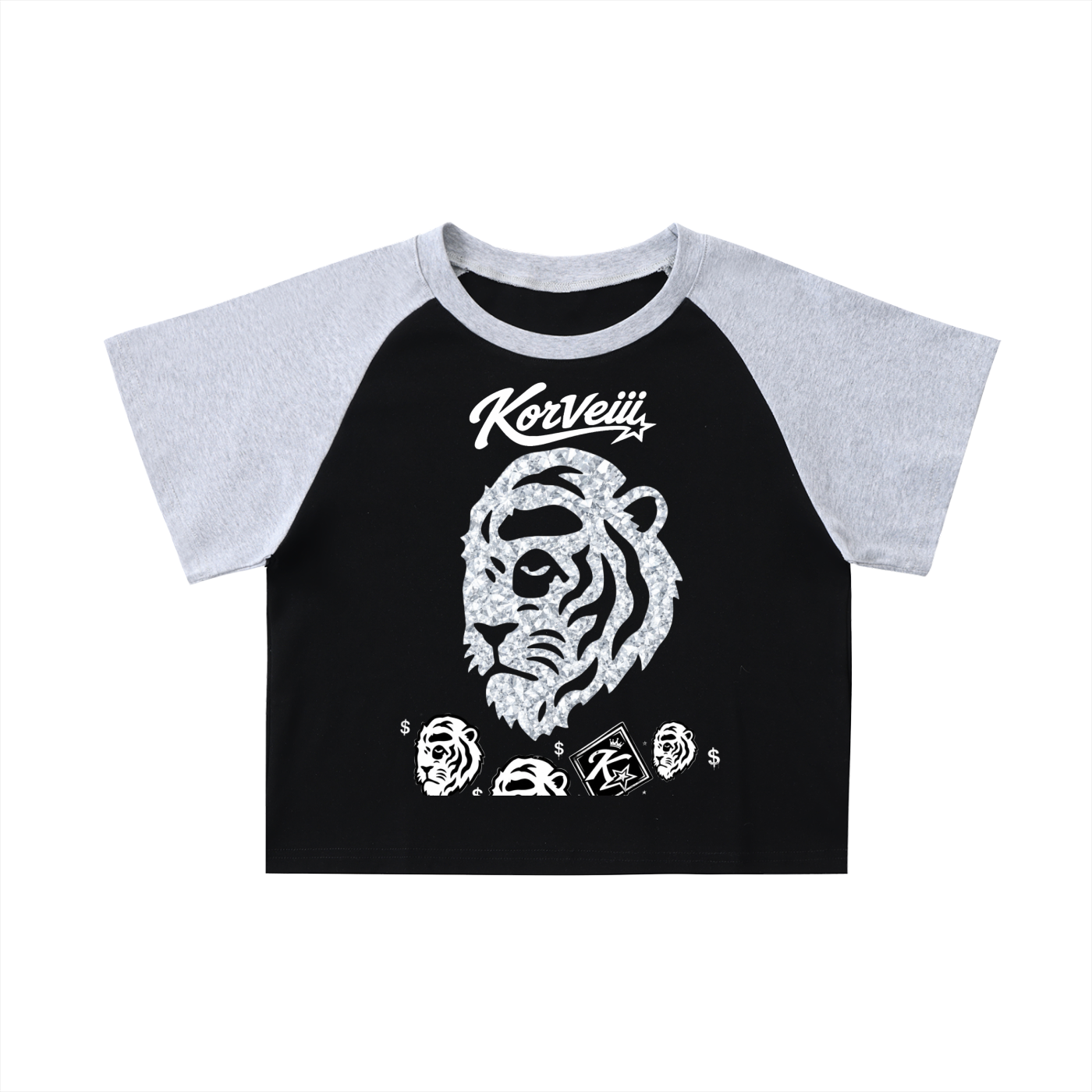 Women’s KorVeiii Color-Blocked Raglan Sleeve Crop Top