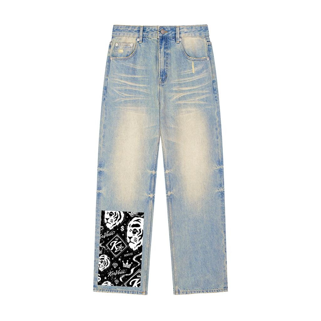 Korveiii Pattern Denim Jeans